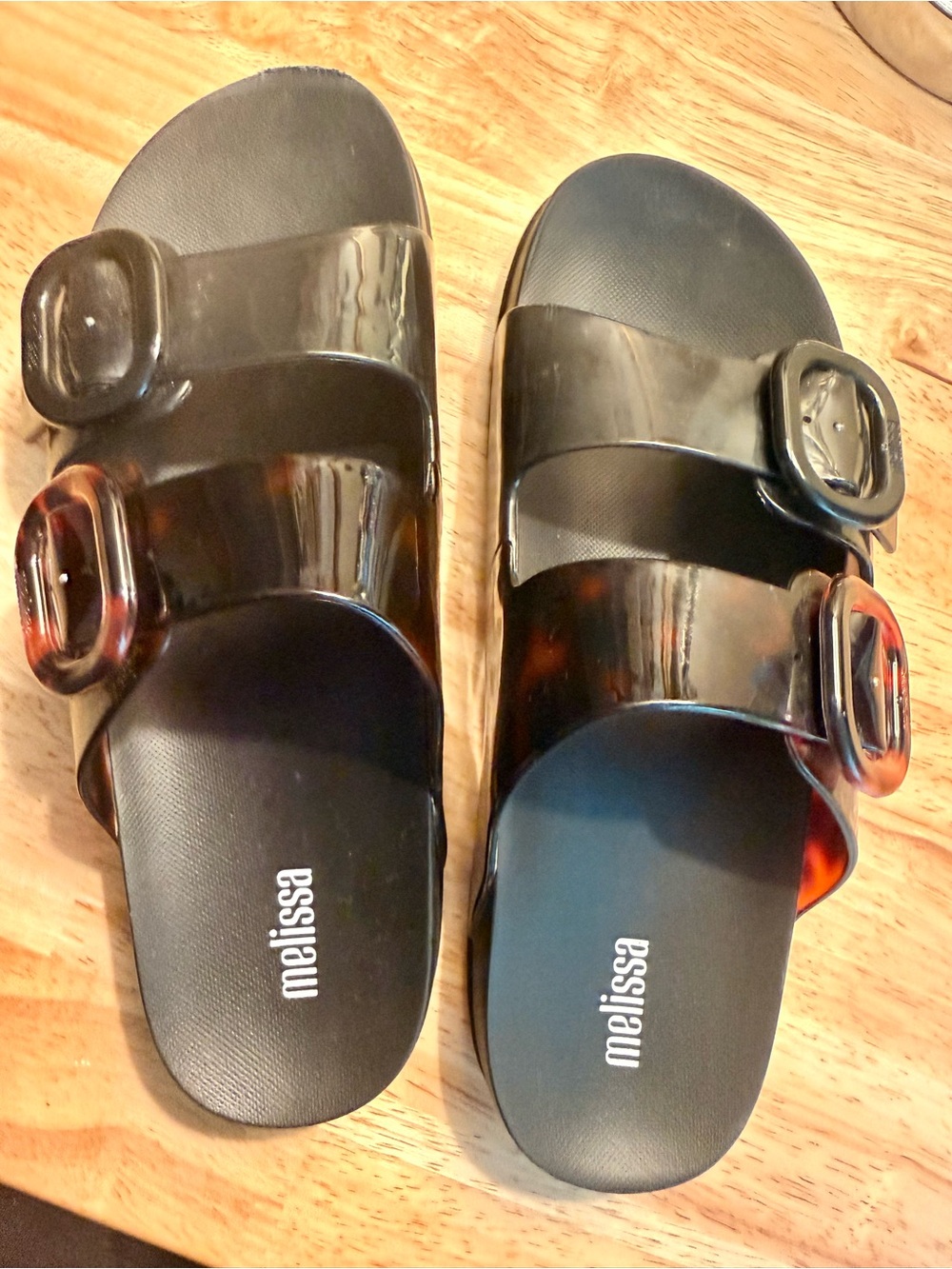 Melissa Jelly Slide Sandals in Tortoiseshell - Black & Brown - Picture 6 of 14